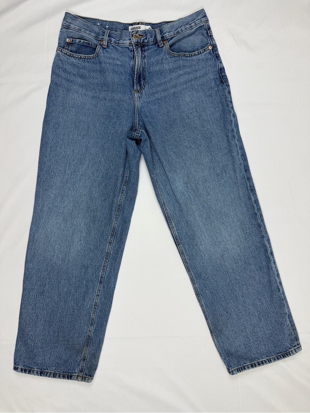 Garage Denim Low Rise Baggy Jeans 29 Size 9 Medium Wash Y2K 90s Wide Leg